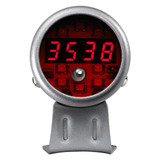 Silver Digital Tachometer w/ Red LED Shift Light Straight View