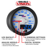 White & Blue Double Vision Gauge