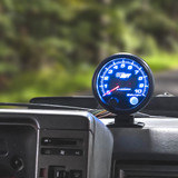 Black 7 Color 3-3/4" Tachometer Installed to Vehicle Dashboard
