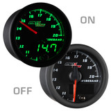 Black & Green MaxTow Wideband Air/Fuel Ratio Gauge On/Off View