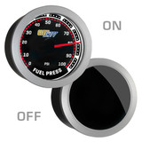 Tinted 100 PSI Fuel Pressure Gauge On/Off View