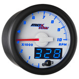 White & Blue MaxTow Tachometer Gauge