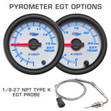 White 7 Color 1500 & 2400 F Pyrometer Gauge with 1/8-27 NPT Type K EGT Probe