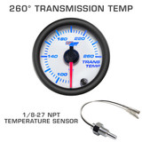 White 7 Color Transmission Temperature Gauge with 1/8-27 NPT Temperature Sensor