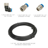 Mechanical Air Pressure Gauge Installation Hose Kit & Thread Fittings