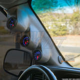 2000-2006 GMC Sierra Duramax Gray Triple Pillar Pod with A-Pillar Speaker Side View Installed