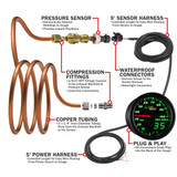 MaxTow Exhaust Pressure Gauge Parts & Wiring Schematic