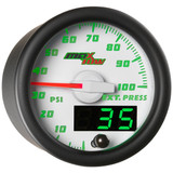 White & Green MaxTow 100 PSI Exhaust Pressure Gauge