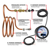 MaxTow Exhaust Pressure Gauge Parts & Wiring Schematic