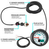 MaxTow Match 3rd Gen Cummins 60 PSI Boost Gauge Parts & Wiring Included