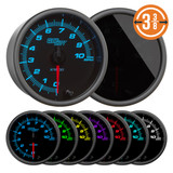 Tinted 7 Color 3-3/8" 10,000 RPM In-Dash Tachometer Gauge