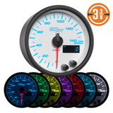 White 7 Color 3-3/8" 140 MPH In-Dash Speedometer Gauge