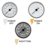 Classic White Series Water Temperature Gauge Backlighting