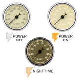 Classic Antique White Series Oil Temperature Gauge Backlighting