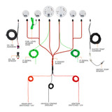 Classic Series 6-Gauge Custom Dashboard Cluster Set Gauge, Parts & Wiring Schematic