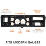 Replacement 7 Gauge Cluster Dashboard Panel for 1978-1979 Ford Bronco Fits Modern Gauge Sizes