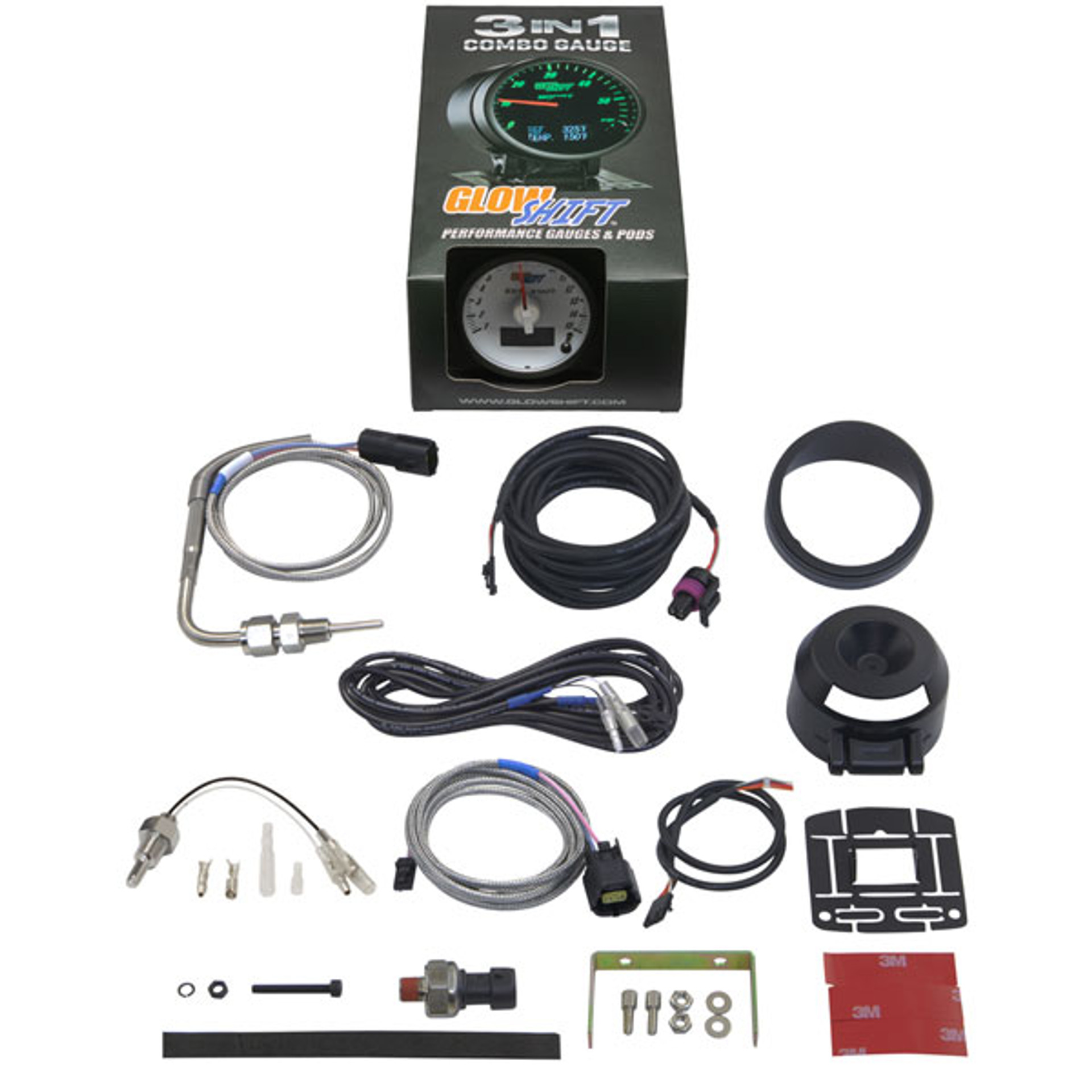 GlowShift 3in1 Dodge Ram White Exhaust Temp and Digital Boost and