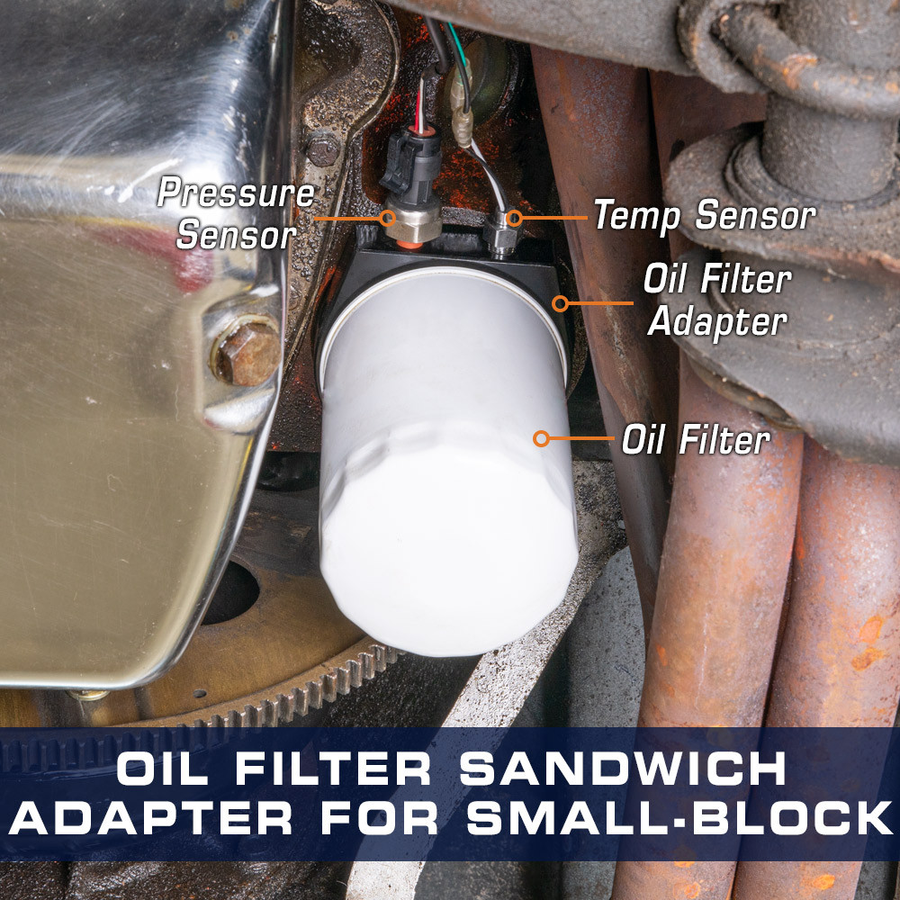 GlowShift Oil Filter Sandwich Adapter for Chevrolet Small Block 305/350