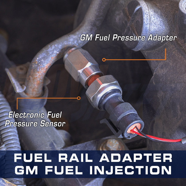 GlowShift 4 AN GM Fuel Rail Schrader Valve Adapter