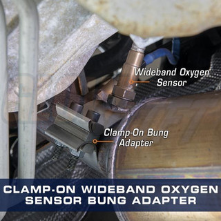 GlowShift 1-3/4” to 2” Clamp-On Wideband O2 Sensor Bung Adapter
