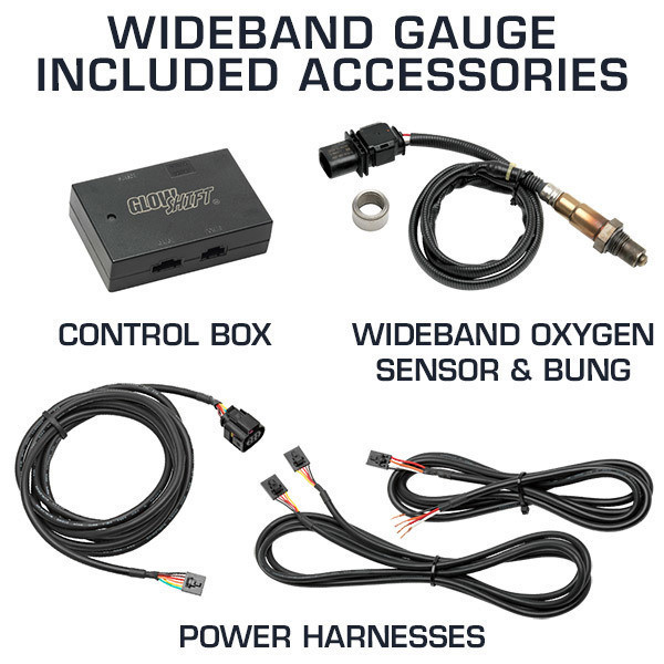 Included Accessories with Wideband Air/Fuel Ratio Gauges