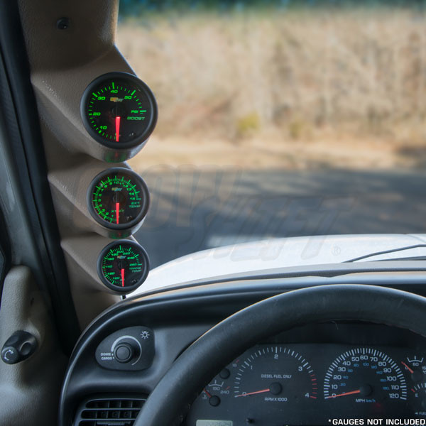 Tan Triple Pillar Gauge Pod for 1998-2002 Dodge Ram Cummins