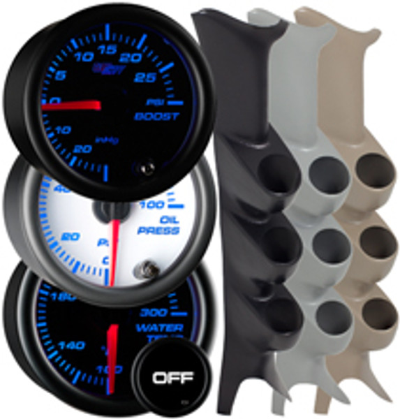 GlowShift | 7 Color Series Triple Gauge Package for 1999-2007 Ford