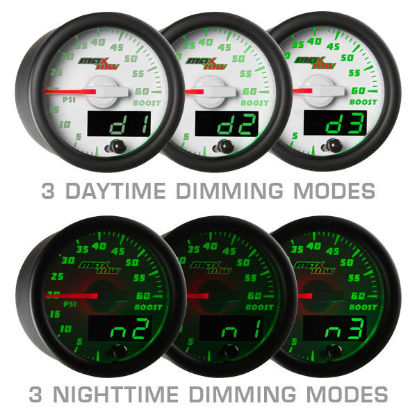 White & Green MaxTow Daytime & Nighttime Dimming Modes