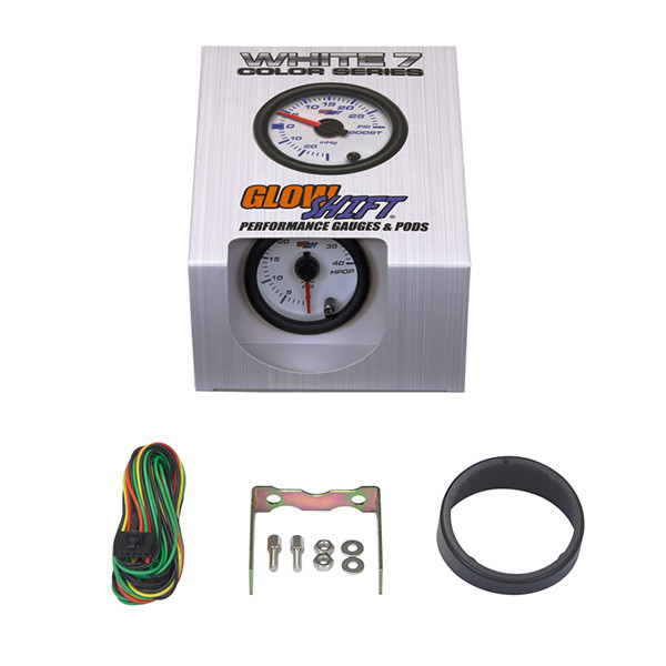 GlowShift White 7 Color High Pressure Oil Pressure HPOP Gauge Unboxed
