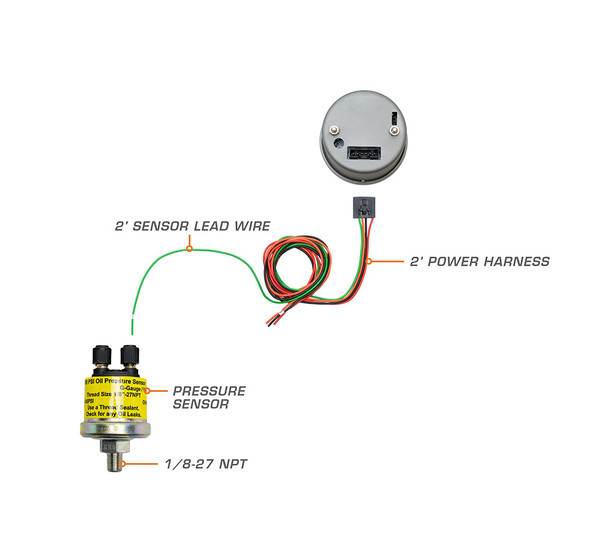 Tinted Oil Pressure Gauge & Parts Wiring Schematic