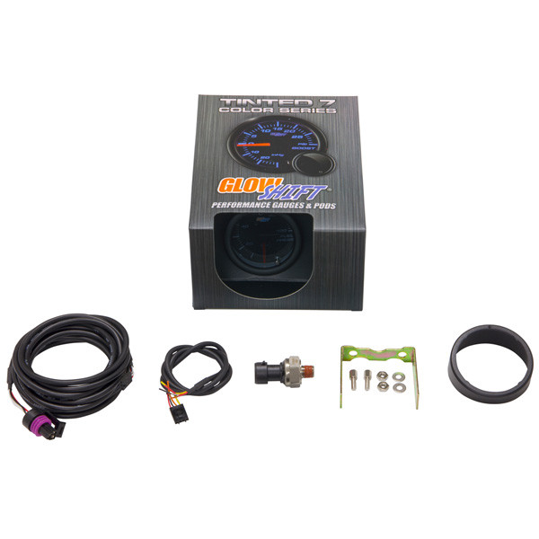 GlowShift Tinted 7 Color 100 PSI Fuel Pressure Gauge Unboxed