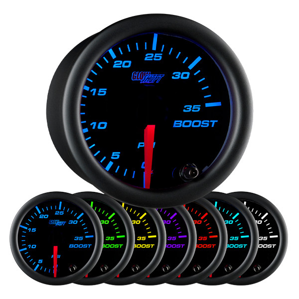 Black 7 Color 35 PSI Boost Gauge