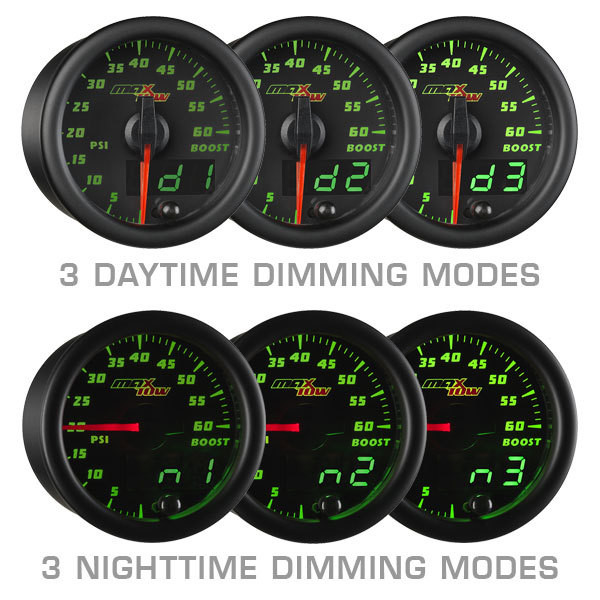 Black & Green MaxTow Daytime & Nighttime Dimming Modes
