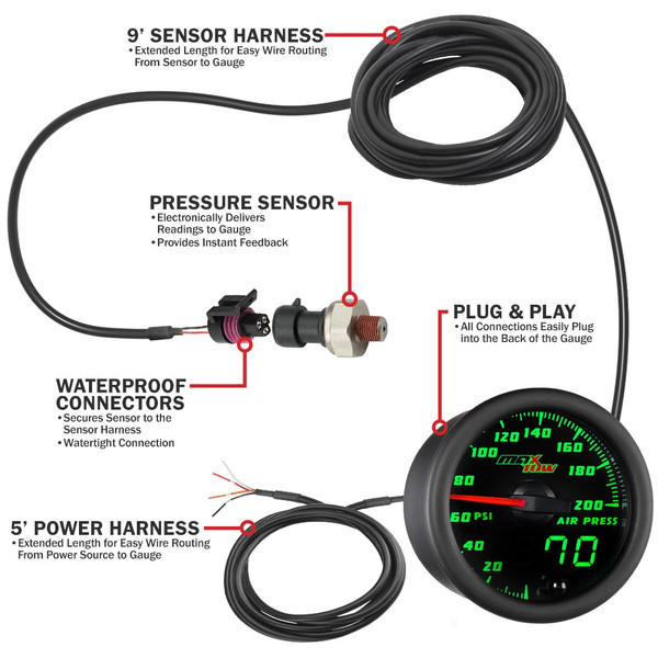 MaxTow Pressure Gauge Wiring Schematic