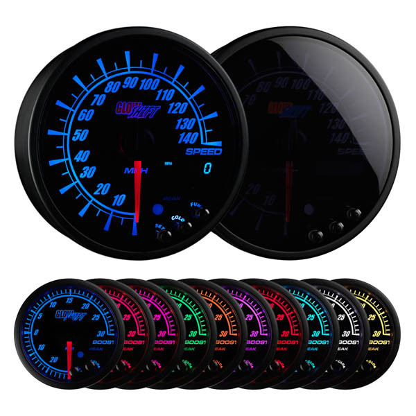 Elite 10 Color 3 3/4" In Dash Speedometer Gauge
