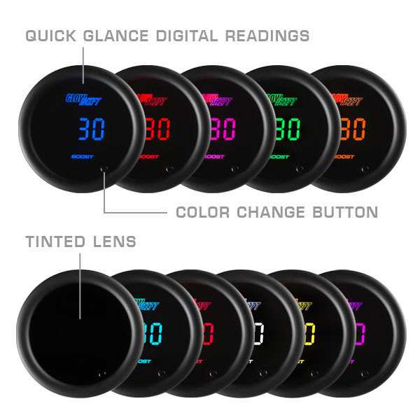 10 Color LED Temp Gauge GlowShift 10-Color Digital Transmission Temp Gauge - 2-1/16" 52mm For Cars & Trucks GlowShift Digital Transmission Temperature Gauge 10 Color - Foto 10