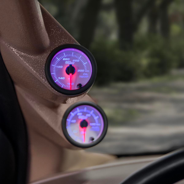 White 7 Color Oil Temperature Gauge Installed