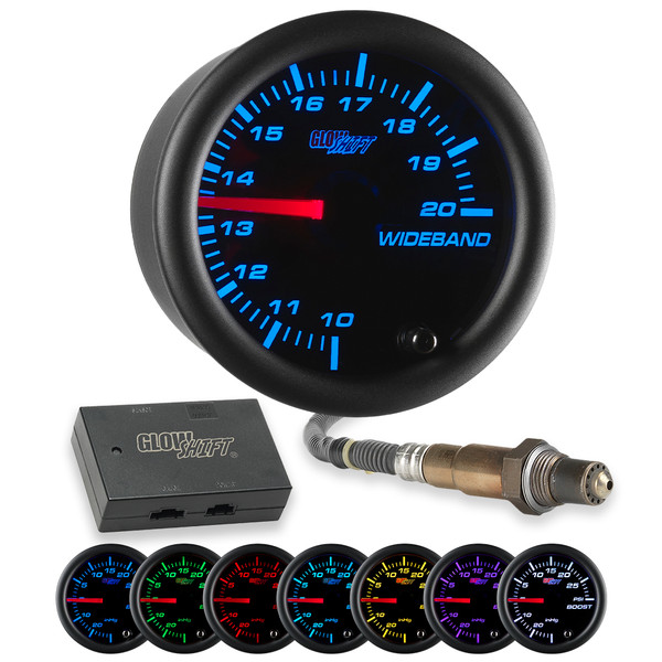 GlowShift | Black 7 Color Analog Wideband Air/Fuel Ratio Gauge