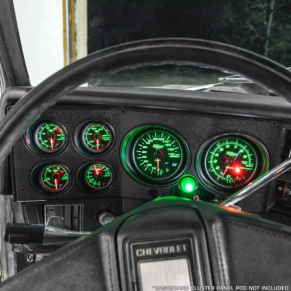 Tinted 7 Color Cluster Dashboard Set Installed to Custom Panel