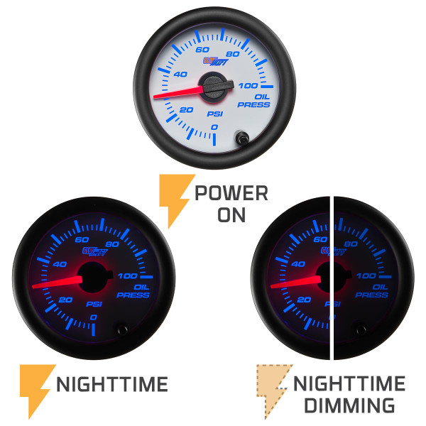 White 7 Color Power On, Off & Nighttime Dimming