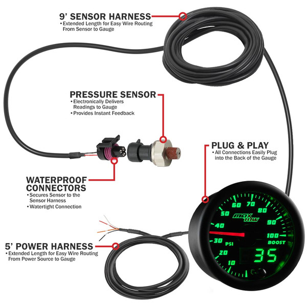 MaxTow Pressure Gauge Wiring Schematic