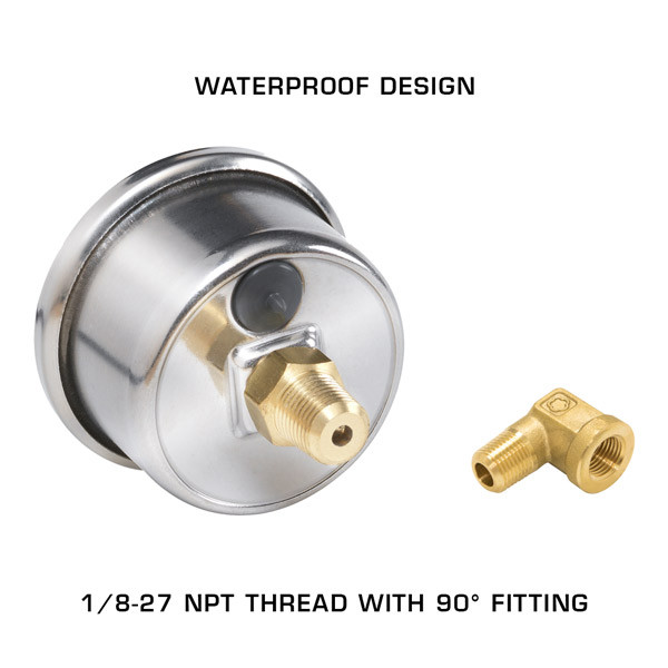 Waterproof Design with 1/8-27 NPT Thread & 90 Degree Fitting