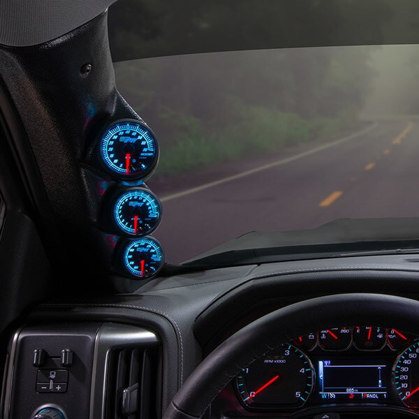 Elite 10 Color Series Triple Gauge Package for 2014-2019 GMC Sierra Duramax Installed