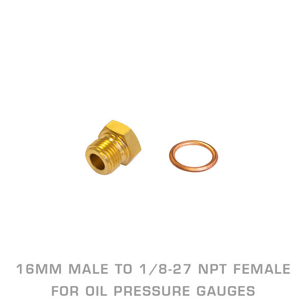 16mm Male to 1/8-27 NPT Female Thread Adapter for Oil Pressure Gauges