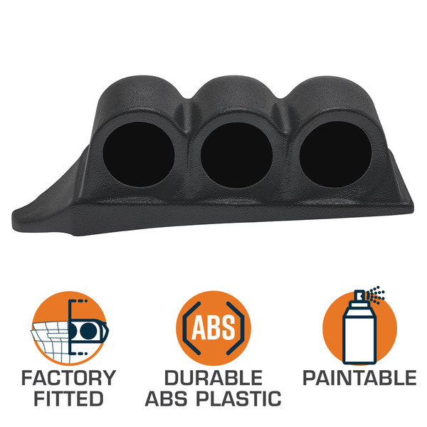 Black Triple Gauge Dashboard Pod for 1999-2007 Ford Super Duty Power Stroke