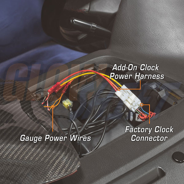Add-On Clock Power Harness Installed to 2005 Subaru Impreza WRX STI