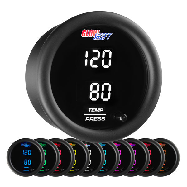 GlowShift | Elite 10 Color Series 100 PSI Fuel Pressure Gauge
