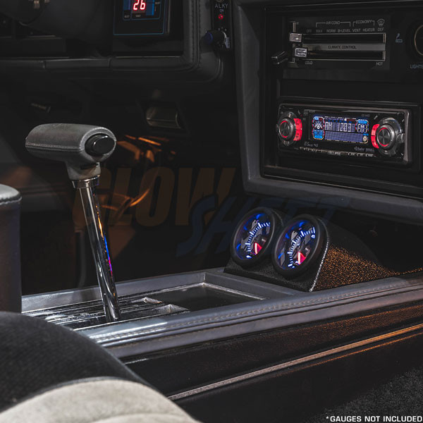 Black Dual Gauge Console Pod for 1984-1987 Buick Grand National Installed