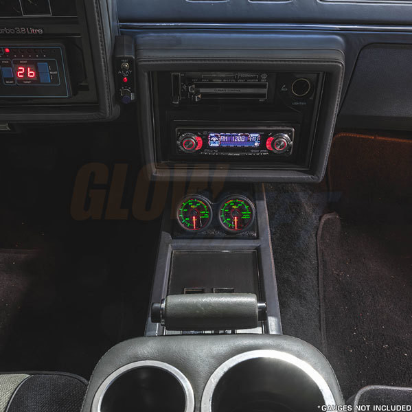 Black Dual Gauge Console Pod for 1978-1987 Buick Regal Installed