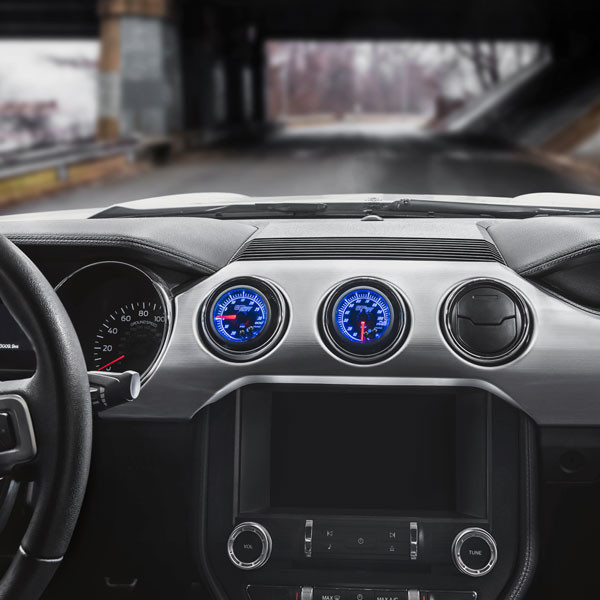 Elite 10 Color Series Dual Air Vent Gauge Package for 2015-2023 Ford Mustang Installed